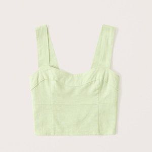 Abercrombie & Fitch Linen-Blend Corset Set Top